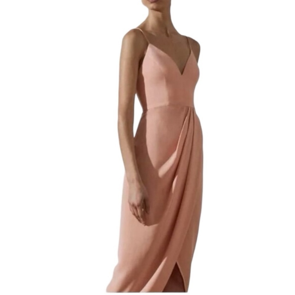 Shona Joy Core Cocktail Draped Dress in Pink Women's Size 2 Bridesmaid Event - Picture 2 of 16
